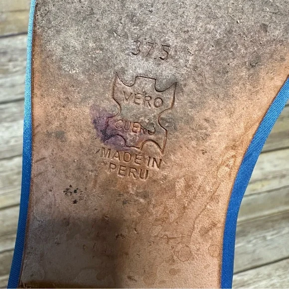 Caron Callahan Ellie Mary Jane Blue shoes 37.5 - Picture 9 of 9